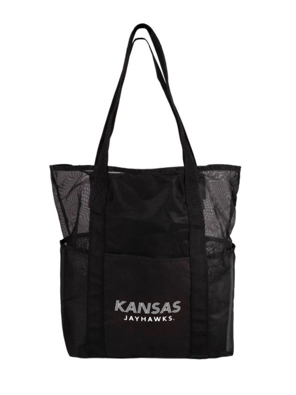 New! NCAA Kansas Black Mesh Shoulder Tote Bag